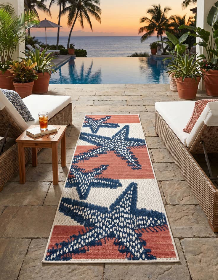 Detail image of 2' x 6' Easy-Clean Belize Indoor / Outdoor Runner Rug