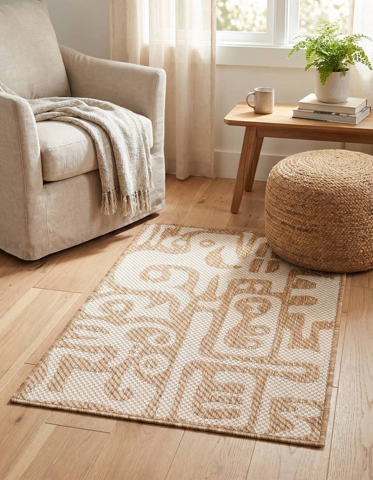 Detail image of 2' x 3' Easy-Clean Modern Indoor / Outdoor Rug