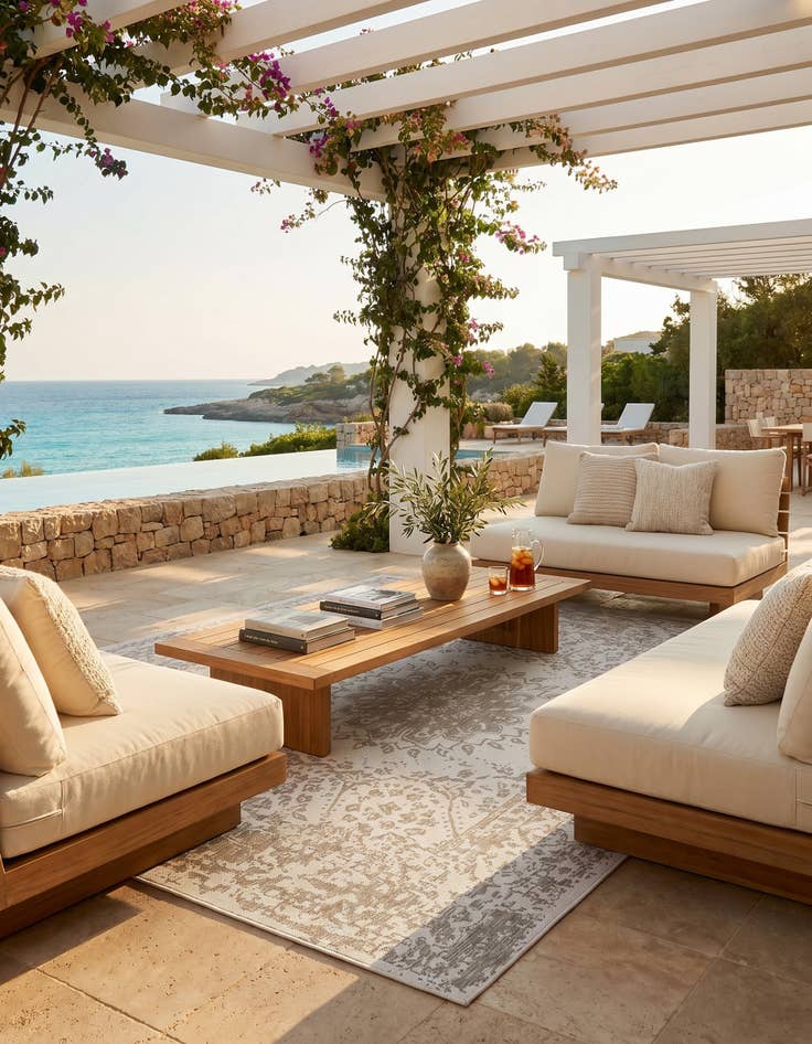 Detail image of 9' x 12' Easy-Clean Traditional Indoor / Outdoor Rug