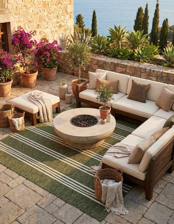 Detail image of 7' 10 x 7' 10 Easy-Clean Jill Zarin Anguilla Indoor / Outdoor Square Rug