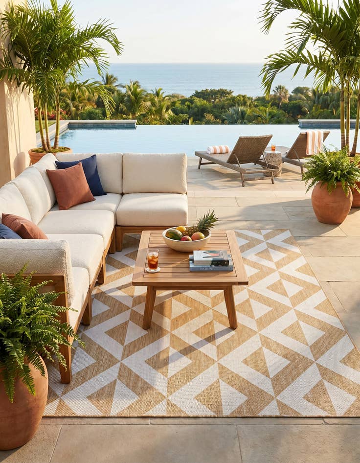 Detail image of 5' 3 x 8' Easy-Clean Jill Zarin Napa Indoor / Outdoor Rug