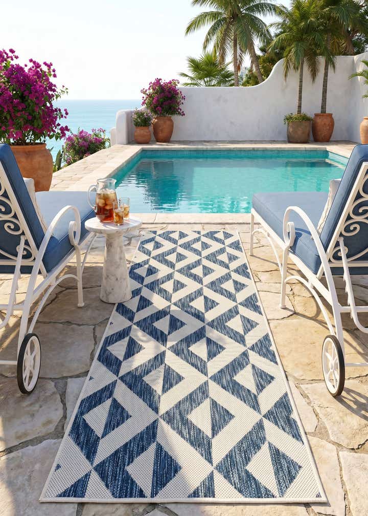 2' x 6' Easy-Clean Jill Zarin Napa Indoor / Outdoor Runner Rug