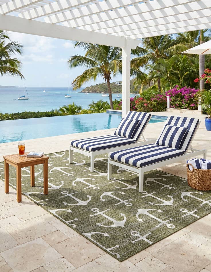 Detail image of 6' x 9' Easy-Clean Coastal Indoor / Outdoor Rug