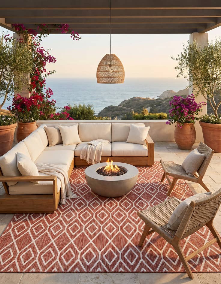 Detail image of 7' 10 x 10' Easy-Clean Jill Zarin Turks and Caicos Indoor / Outdoor Rug