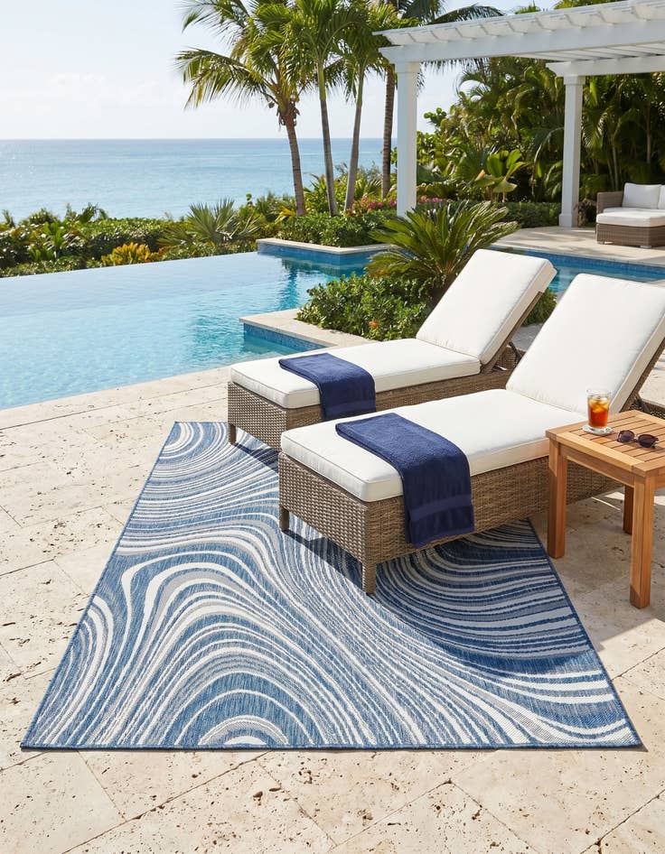 Detail image of 4' x 6' Easy-Clean Modern Indoor / Outdoor Rug