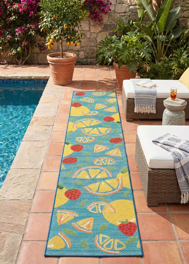 2' 7 x 12' Easy-Clean Baja Indoor / Outdoor Runner Rug