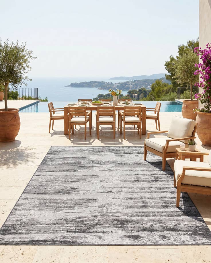 Detail image of 9' x 12' Easy-Clean Modern Indoor / Outdoor Rug