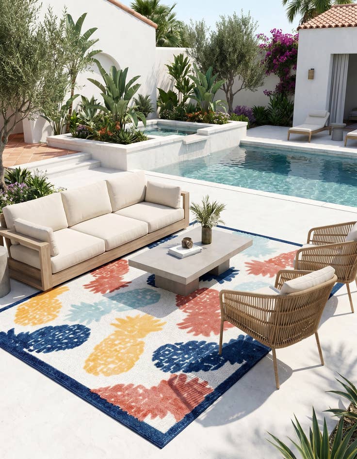 Detail image of 7' x 10' Easy-Clean Belize Indoor / Outdoor Rug