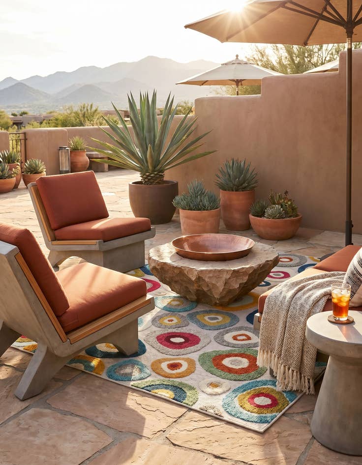 Detail image of 5' x 7' Easy-Clean Casablanca Indoor / Outdoor Rug