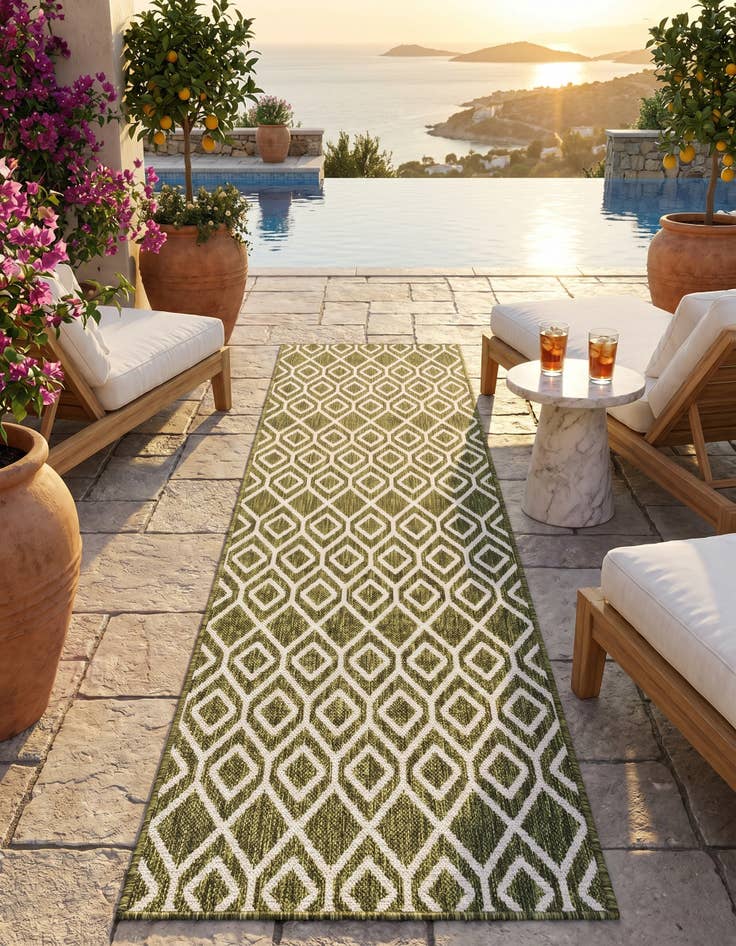 Detail image of 2' x 8' Easy-Clean Jill Zarin Turks and Caicos Indoor / Outdoor Runner Rug