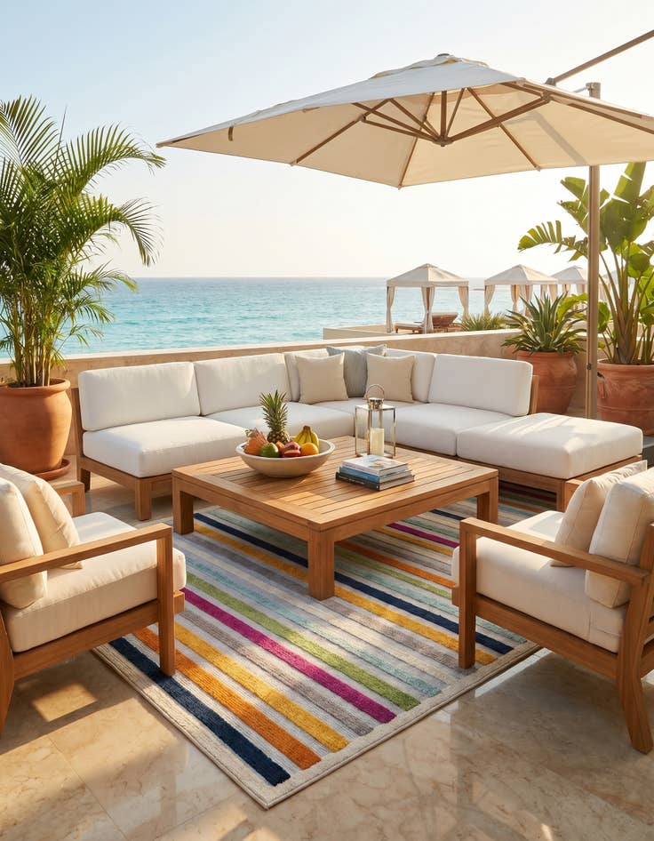 Detail image of 5' 3 x 8' Easy-Clean Aruba Indoor / Outdoor Rug