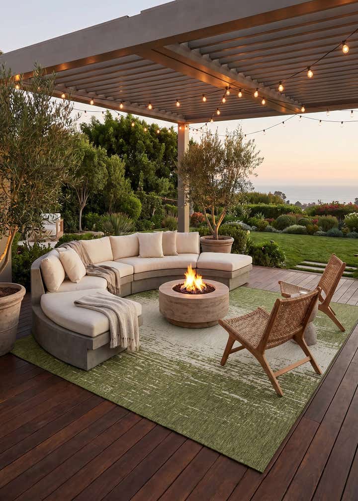 13' x 13' Easy-Clean Modern Indoor / Outdoor Square Rug