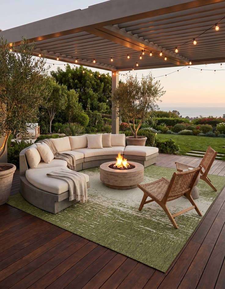 Detail image of 13' x 13' Easy-Clean Modern Indoor / Outdoor Square Rug