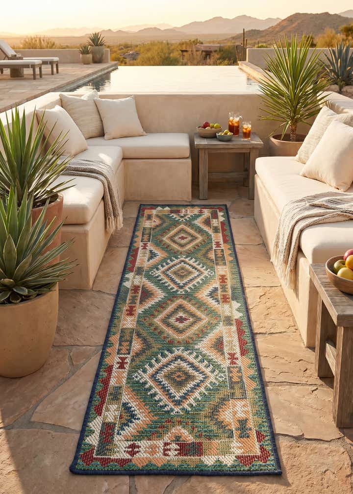 2' x 6' Easy-Clean Baja Indoor / Outdoor Runner Rug