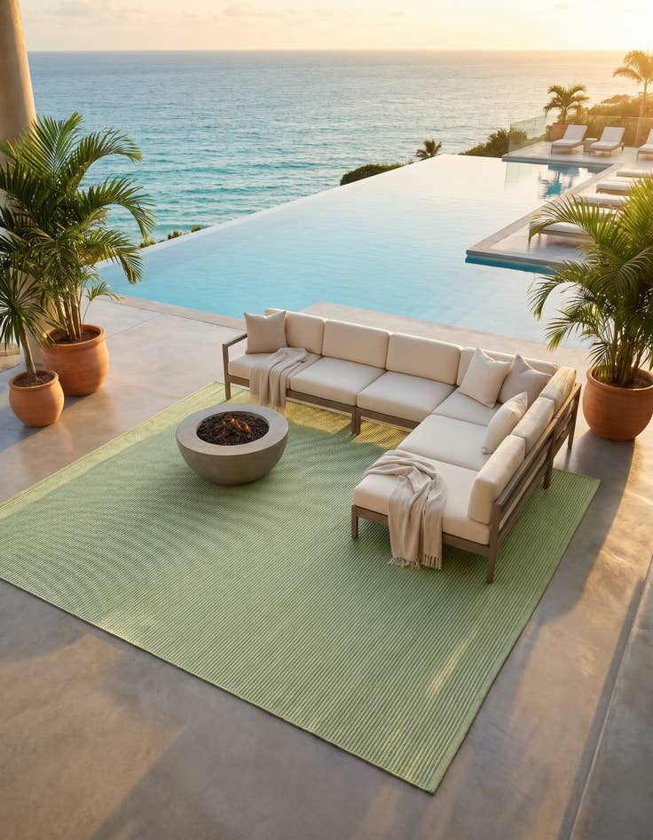 Detail image of 7' 10 x 10' Easy-Clean Jill Zarin Palm Springs Indoor / Outdoor Rug