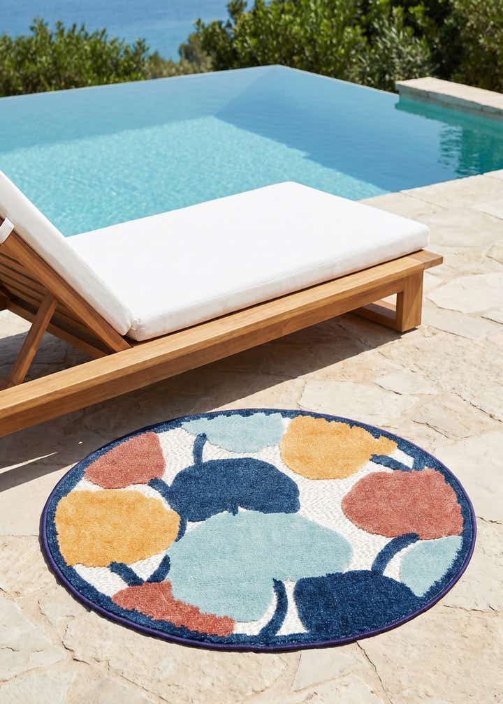 3' 3 x 3' 3 Easy-Clean Belize Indoor / Outdoor Round Rug