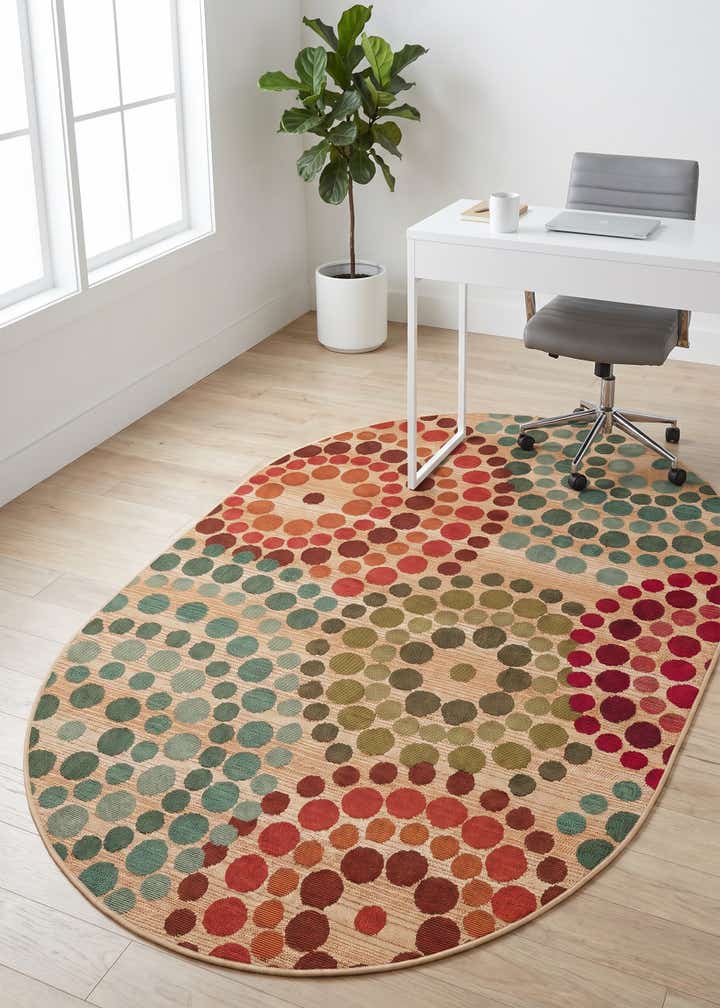 4' x 6' Easy-Clean Modern Indoor / Outdoor Oval Rug