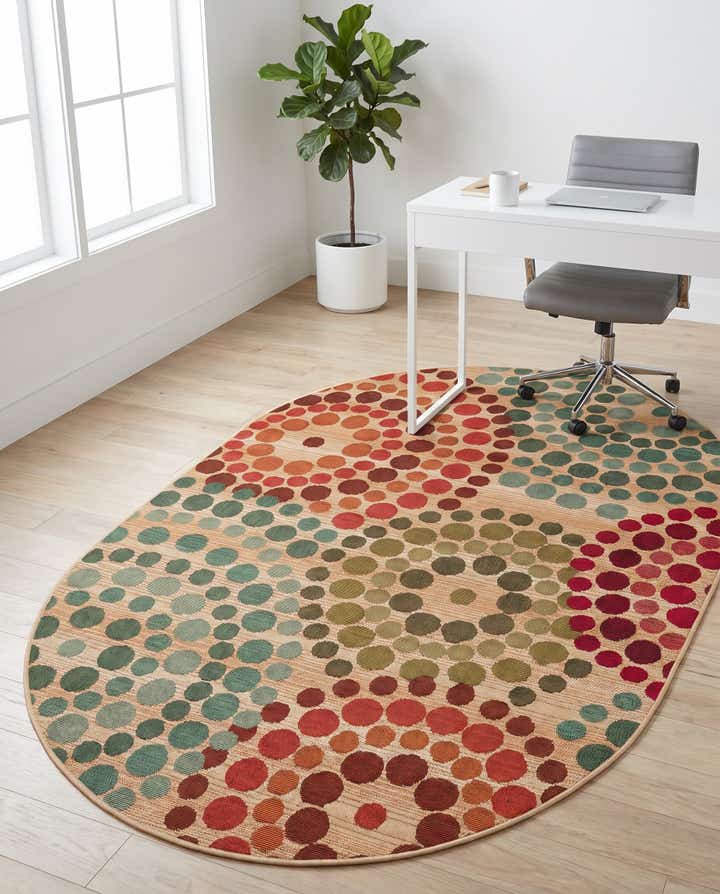 4' x 6' Easy-Clean Modern Indoor / Outdoor Oval Rug