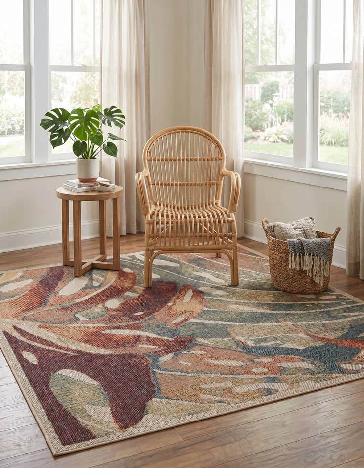 Detail image of 6' x 6' Easy-Clean Baja Indoor / Outdoor Square Rug
