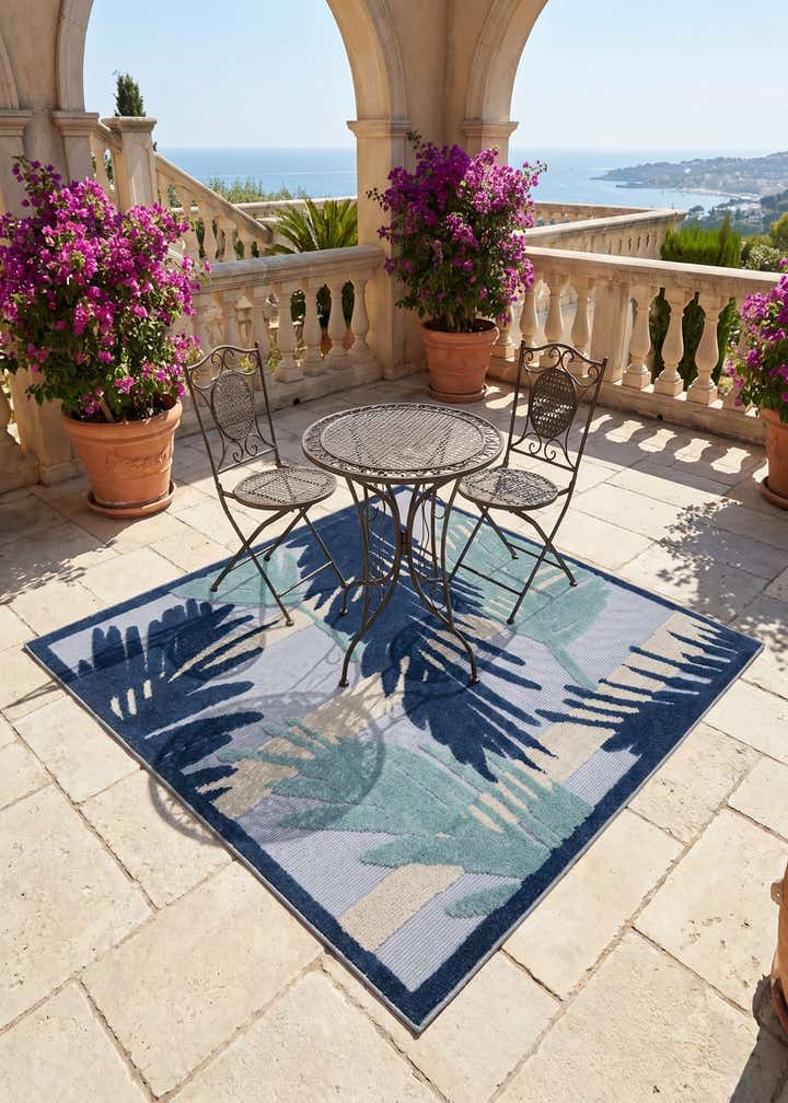5' 3 x 5' 3 Easy-Clean Aruba Indoor / Outdoor Square Rug