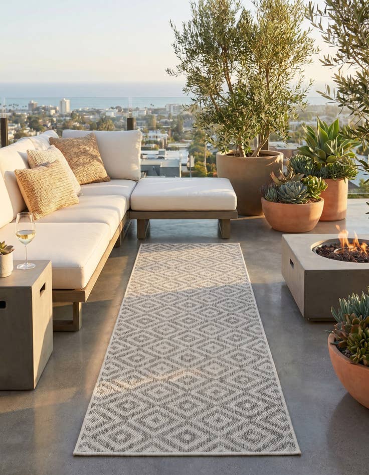 Detail image of 2' x 6' Easy-Clean Jill Zarin Costa Rica Indoor / Outdoor Runner Rug