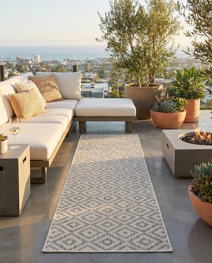Detail image of 2' x 6' Easy-Clean Jill Zarin Costa Rica Indoor / Outdoor Runner Rug