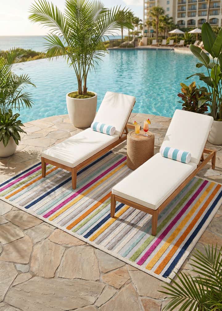 5' 3 x 8' Easy-Clean Aruba Indoor / Outdoor Rug