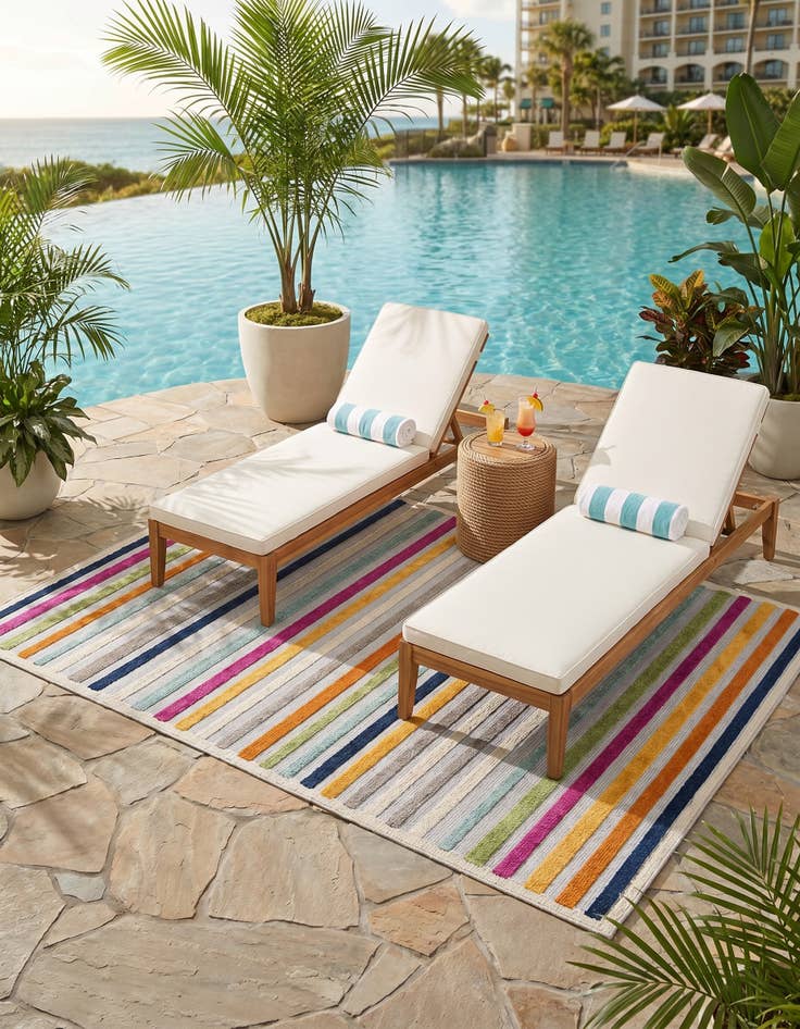 Detail image of 5' 3 x 8' Easy-Clean Aruba Indoor / Outdoor Rug