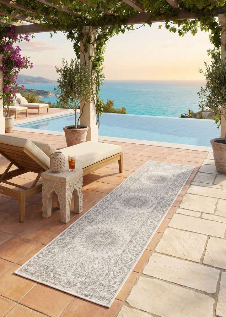 2' x 8' Easy-Clean Traditional Indoor / Outdoor Runner Rug
