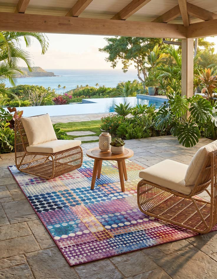 Detail image of 5' x 8' Easy-Clean Modern Indoor / Outdoor Rug