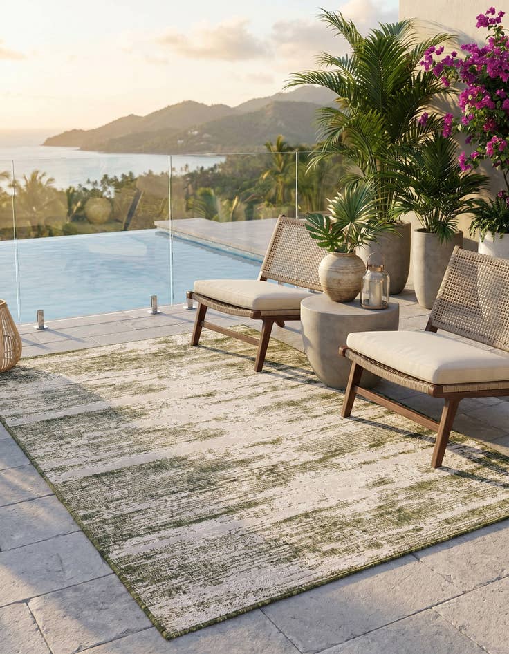 Detail image of 5' 3 x 8' Easy-Clean Modern Indoor / Outdoor Rug