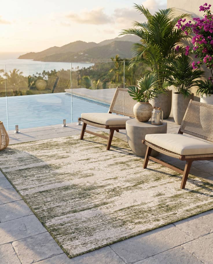 Detail image of 5' 3 x 8' Easy-Clean Modern Indoor / Outdoor Rug