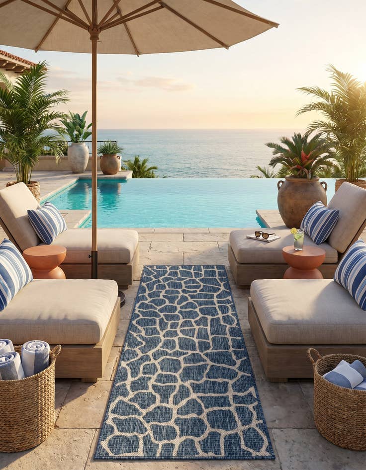 Detail image of 2' x 6' Easy-Clean Safari Indoor / Outdoor Runner Rug