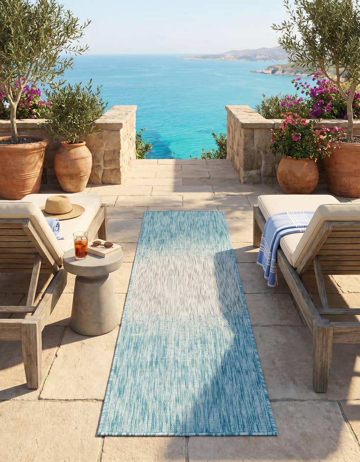 Detail image of 2' x 6' Easy-Clean Modern Indoor / Outdoor Runner Rug