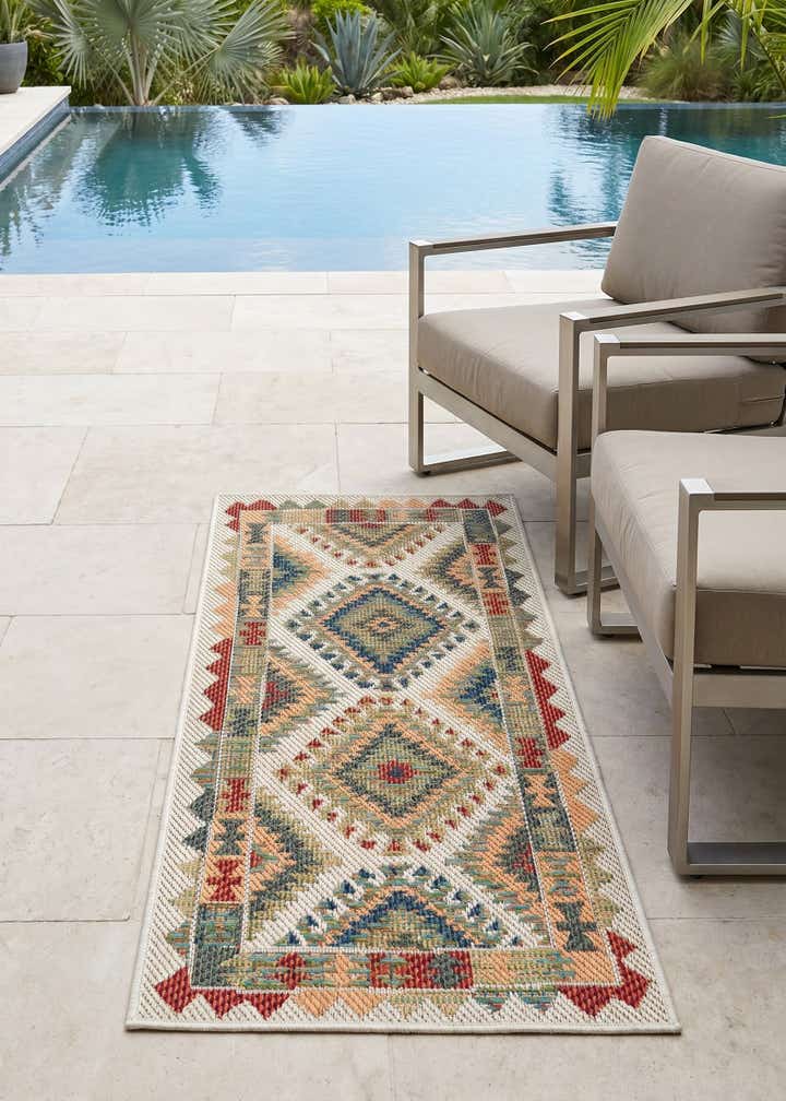 2' x 4' Easy-Clean Baja Indoor / Outdoor Runner Rug
