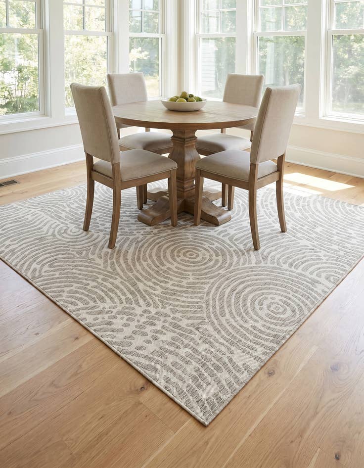 Detail image of 7' 10 x 7' 10 Easy-Clean Modern Indoor / Outdoor Square Rug
