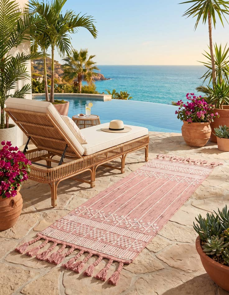 Detail image of 2' 2 x 5' 1 Easy-Clean Eco Bohemian Indoor / Outdoor Runner Rug