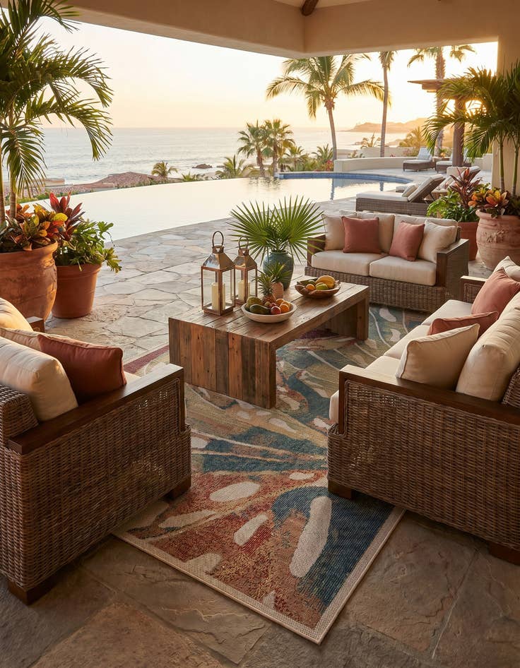 Detail image of 6' x 9' Easy-Clean Baja Indoor / Outdoor Rug