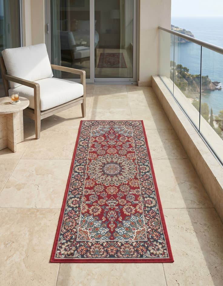 Detail image of 2' x 5' 1 Easy-Clean Traditional Indoor / Outdoor Runner Rug