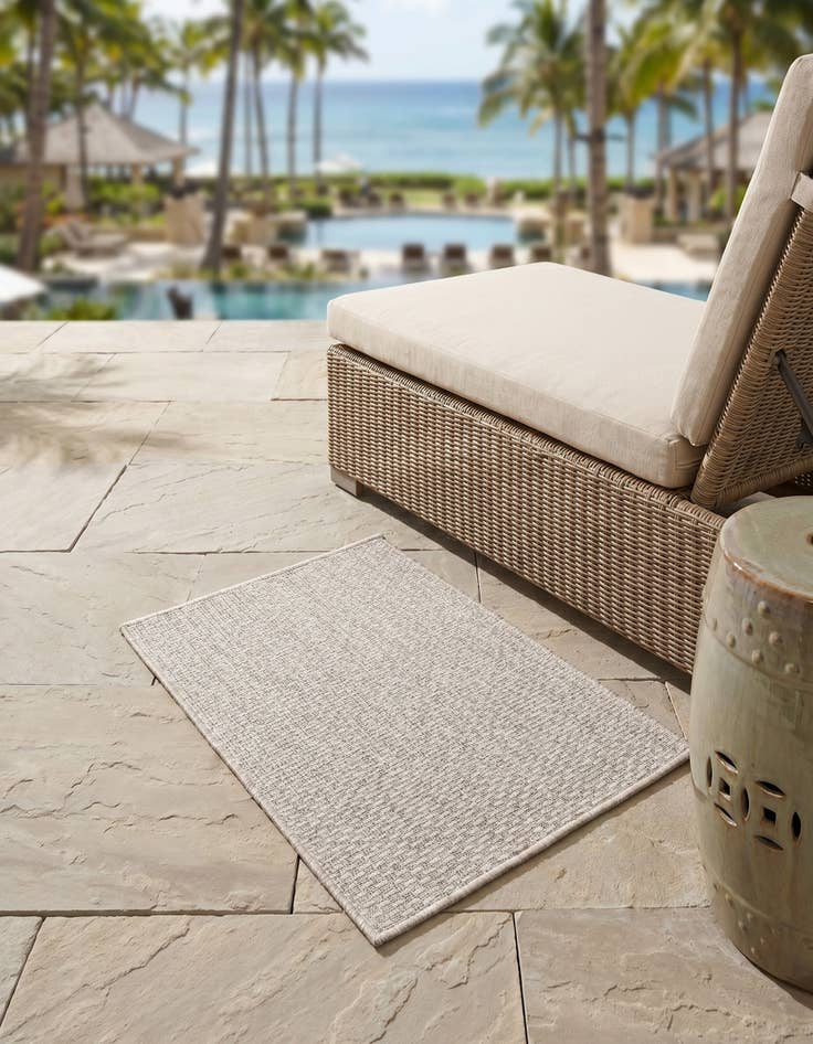 Detail image of 2' x 3' Easy-Clean Solid Indoor / Outdoor Rug