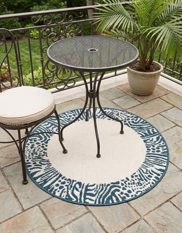 3' x 3' Easy-Clean Safari Indoor / Outdoor Round Rug