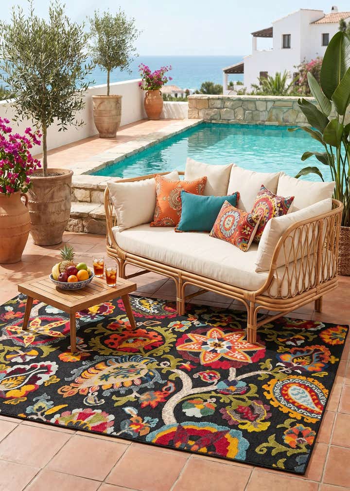 5' 3 x 8' Easy-Clean Casablanca Indoor / Outdoor Rug