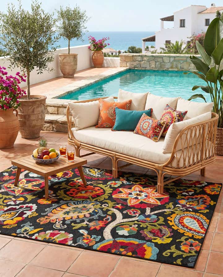 5' 3 x 8' Easy-Clean Casablanca Indoor / Outdoor Rug