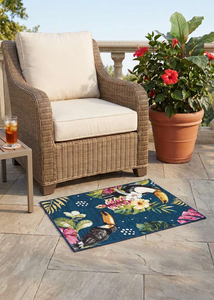 2' x 3' Easy-Clean Botanical Indoor / Outdoor Rug