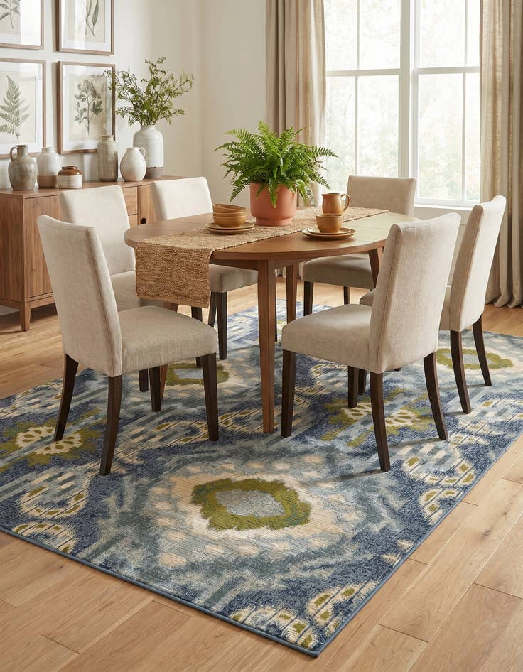 Detail image of 5' 3 x 8' Easy-Clean Modern Indoor / Outdoor Rug