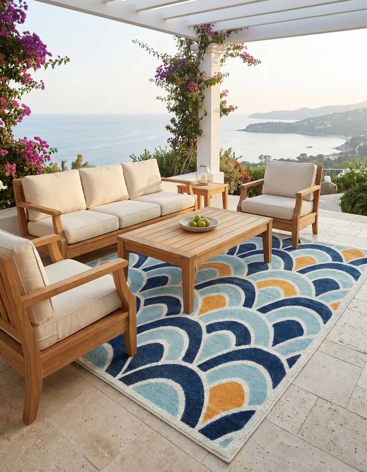 Detail image of 7' 10 x 10' Easy-Clean Belize Indoor / Outdoor Rug