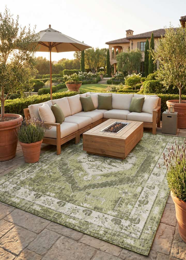 7' x 10' Easy-Clean Traditional Indoor / Outdoor Rug