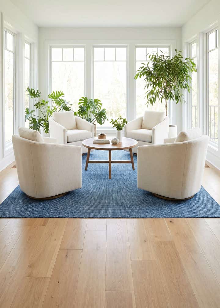 7' 10 x 7' 10 Easy-Clean Solid Indoor / Outdoor Square Rug