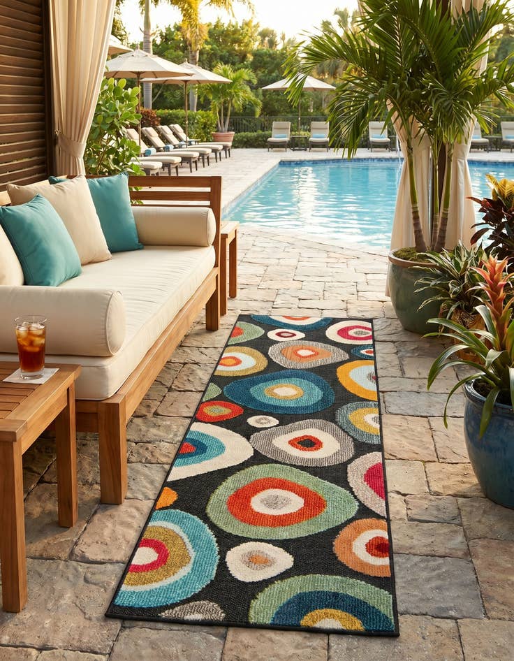 Detail image of 2' x 6' Easy-Clean Casablanca Indoor / Outdoor Runner Rug
