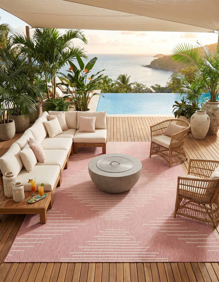 Detail image of 10' x 13' Easy-Clean Modern Indoor / Outdoor Rug